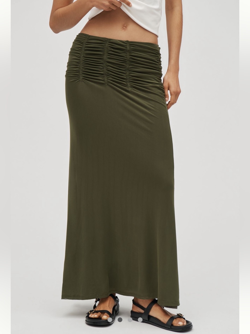 Maeve Ruched Yoke Column Maxi Skirt - Size M - BNWT - Picture 4 of 10